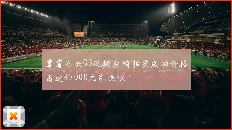 霉霉东决G3观战座椅拍卖成功价格高达47000元引热议